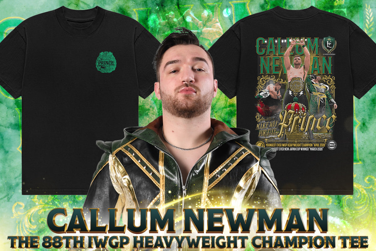 🔥新商品🔥闘魂SHOP通販サイトで「カラム・ニューマン戴冠記念Tシャツ」受注販売スタート!