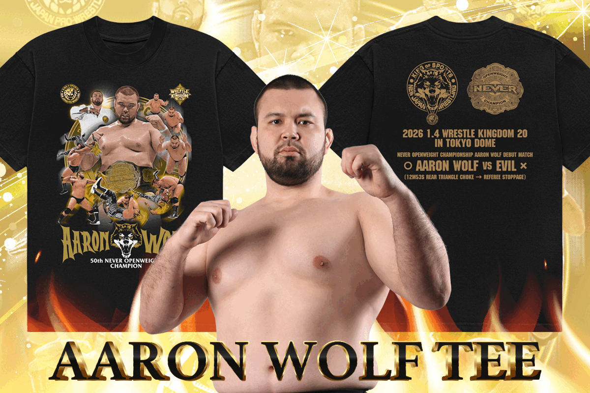 闘魂SHOP通販サイトで辻陽太、ウルフアロンの"東京ドーム大会記念Tシャツ"受注販売がスタート!