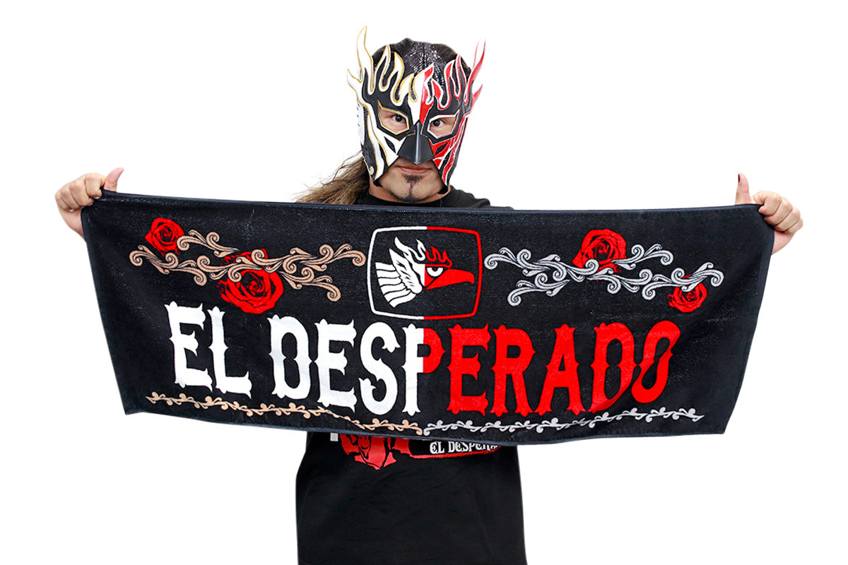 エル・デスペラード スポーツタオル(ブラック×ホワイト×レッド)