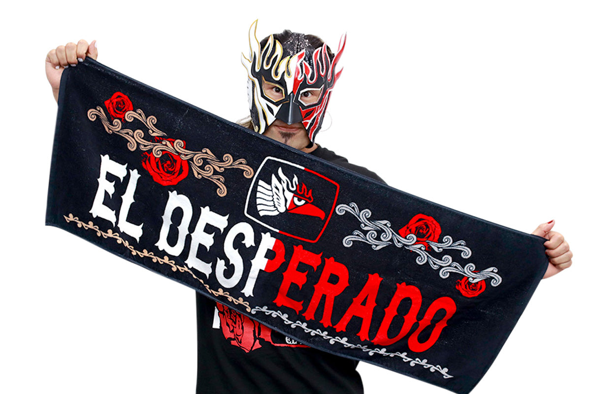 エル・デスペラード スポーツタオル(ブラック×ホワイト×レッド)
