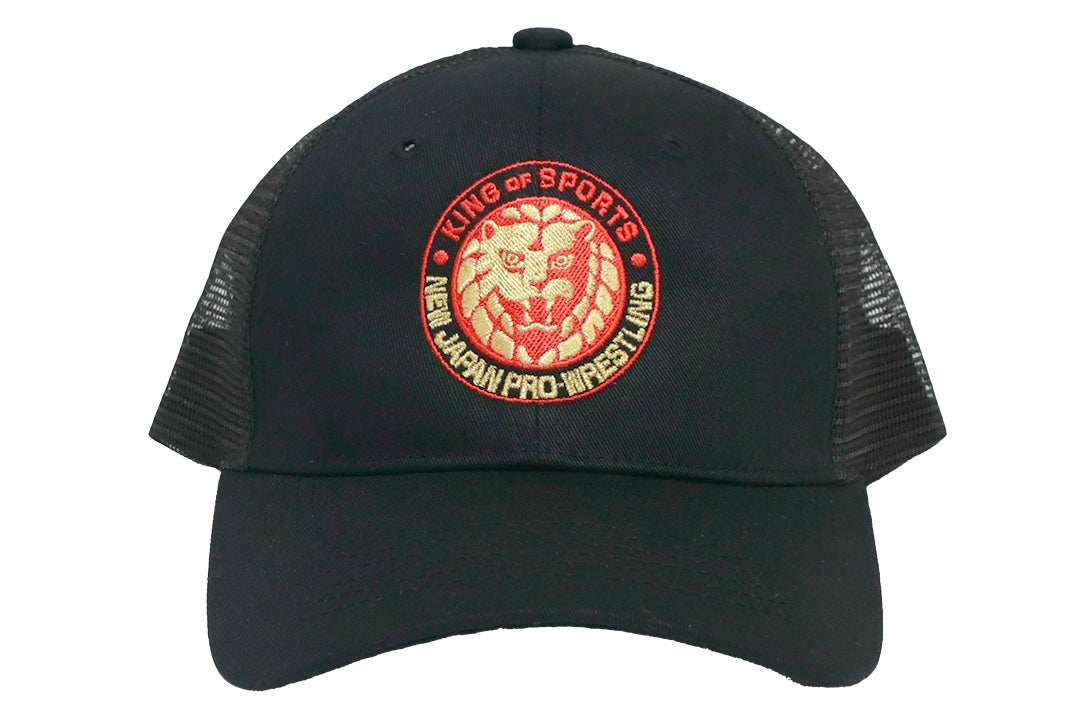 ライオンマーク メッシュキャップ(2025・ブラック×レッド×ゴールド)