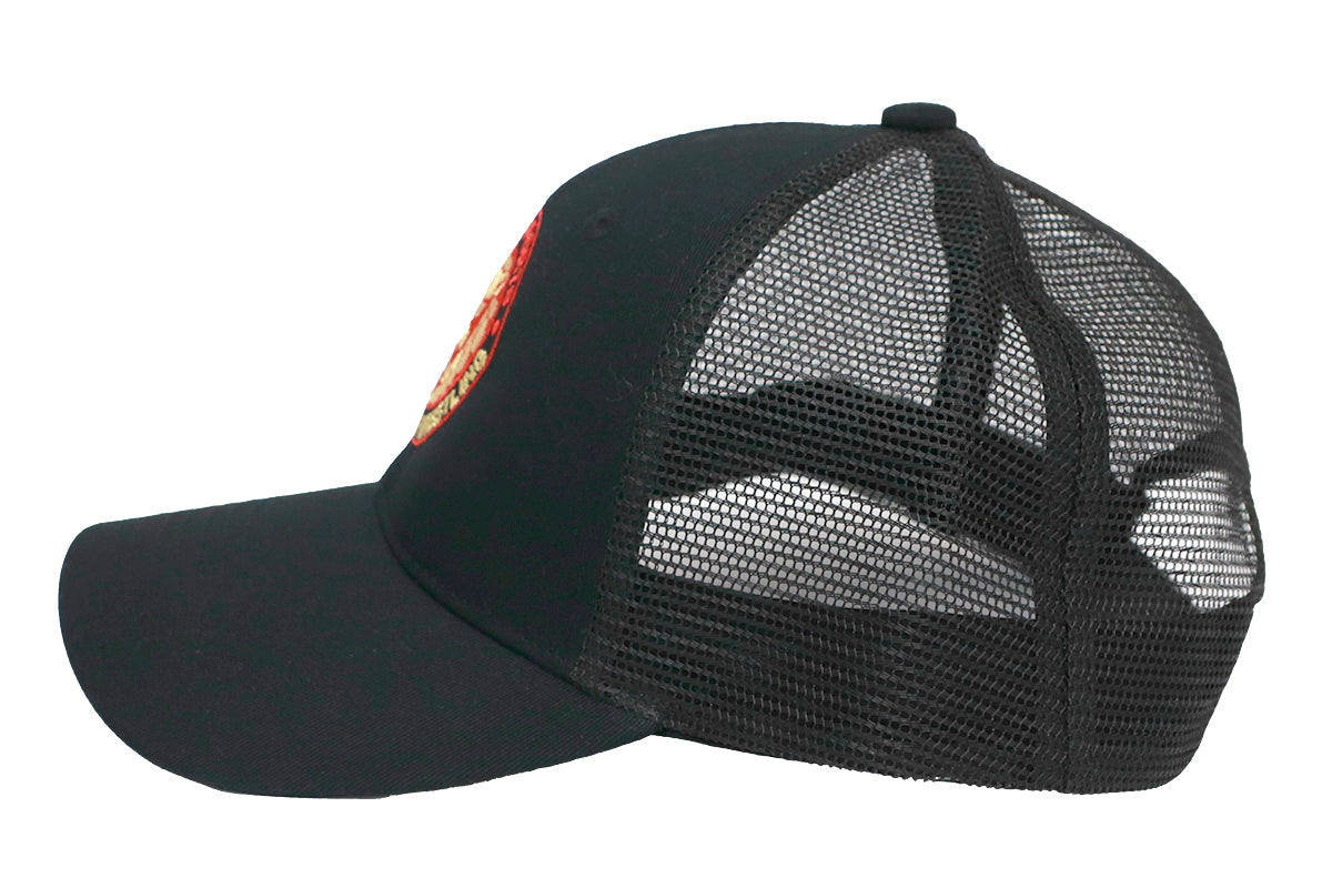 ライオンマーク メッシュキャップ(2025・ブラック×レッド×ゴールド)