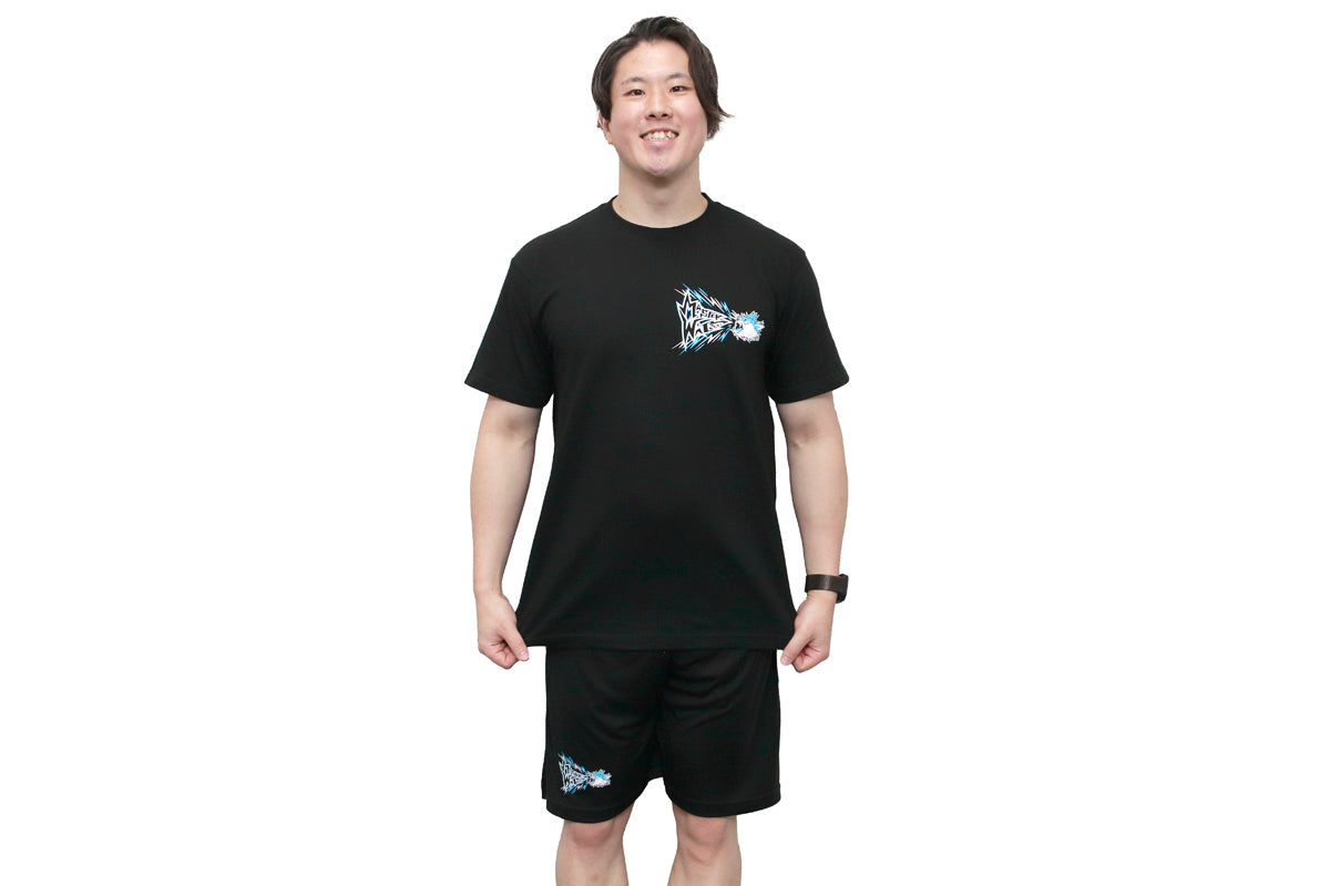 【8月中旬以降お届け】マスター・ワト「ストリートロゴ」Tシャツ&ハーフパンツセット(ブラック)