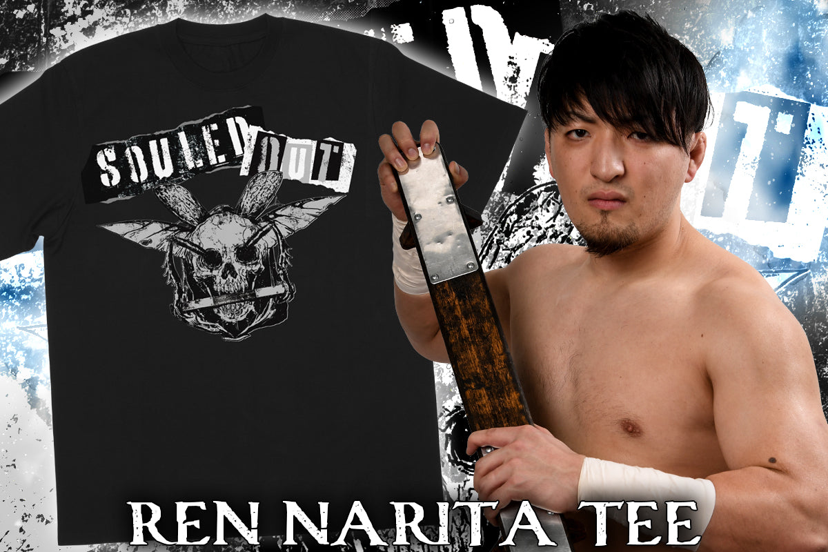 成田蓮「SOULED OUT」Tシャツ(ブラック×シルバー)