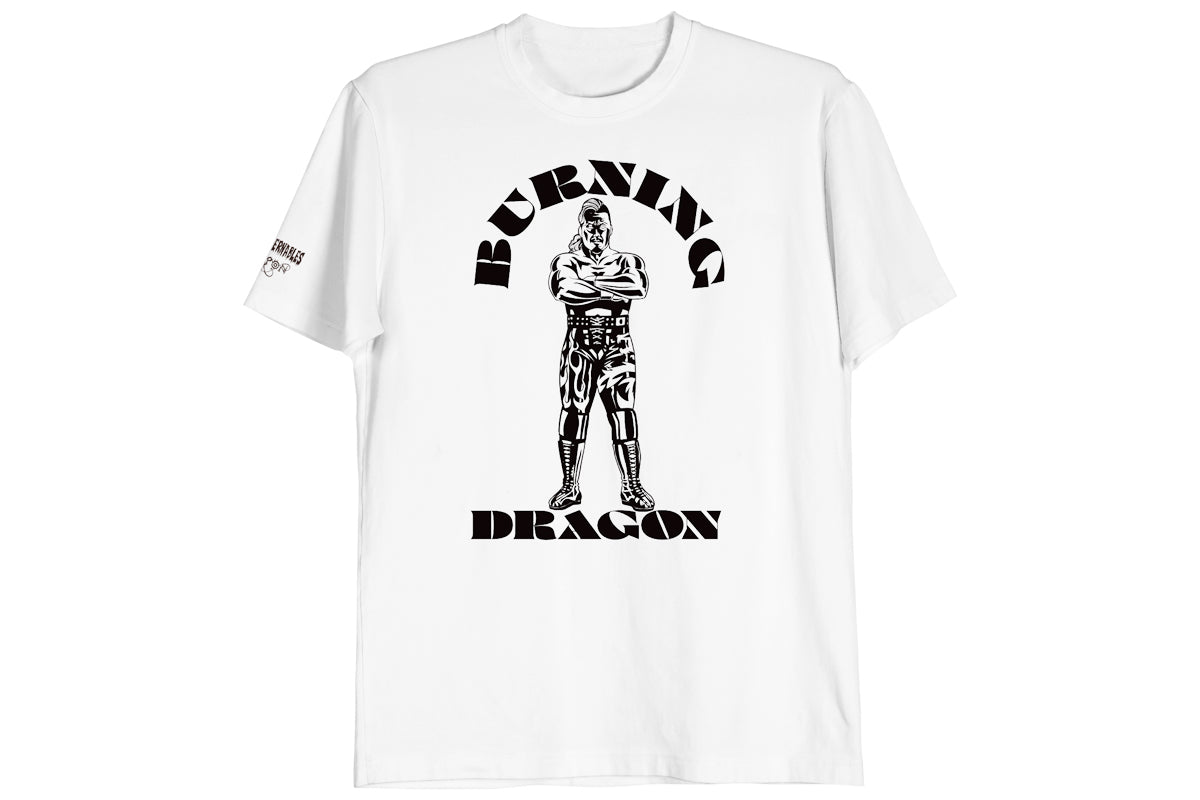 鷹木信悟「BURNING DRAGON」Tシャツ（ホワイト×ブラック）