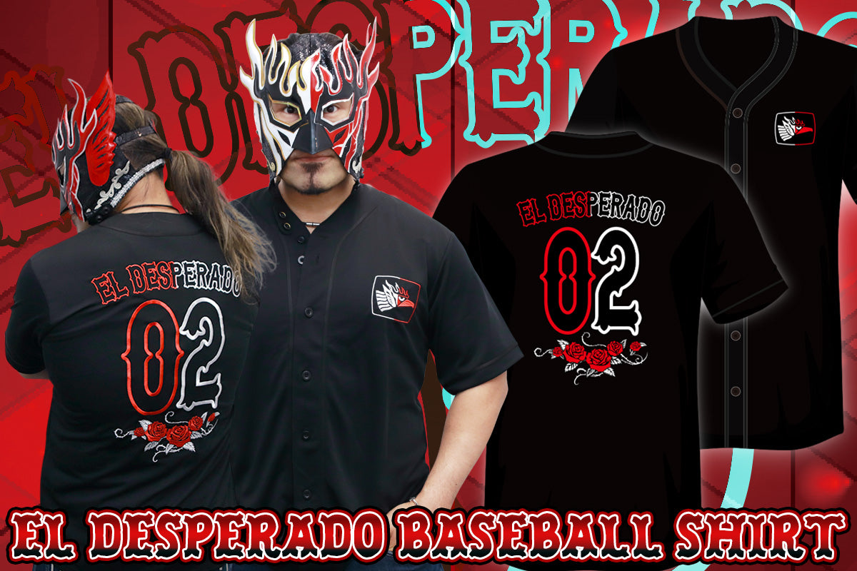 エル・デスペラード ベースボールシャツ(ブラック×ホワイト×レッド)