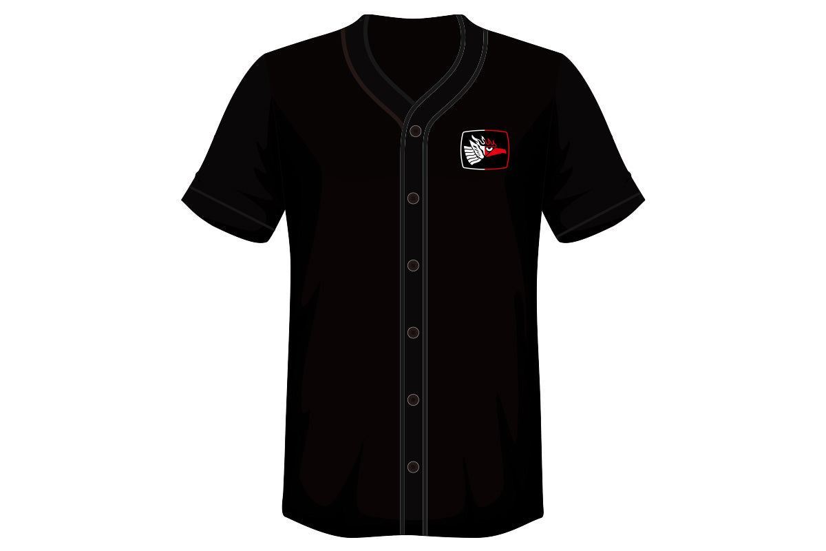 エル・デスペラード ベースボールシャツ(ブラック×ホワイト×レッド)