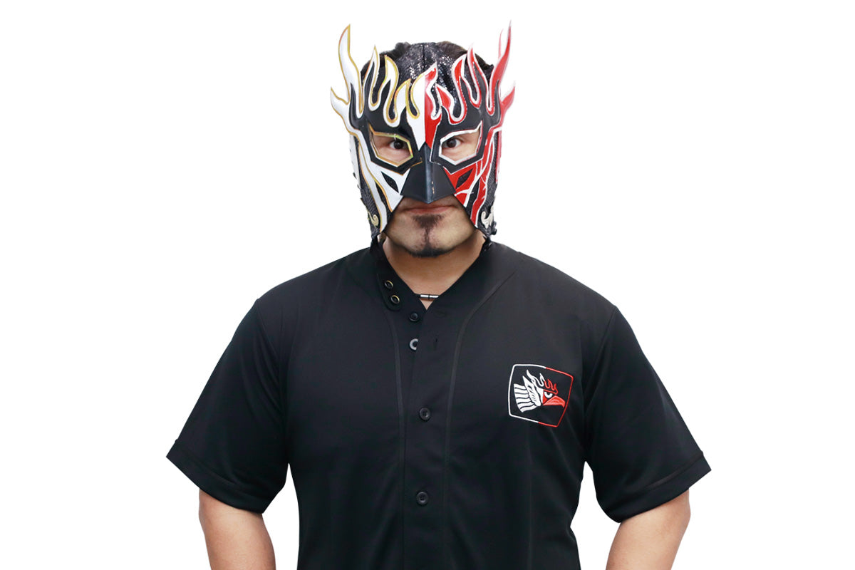 エル・デスペラード ベースボールシャツ(ブラック×ホワイト×レッド)