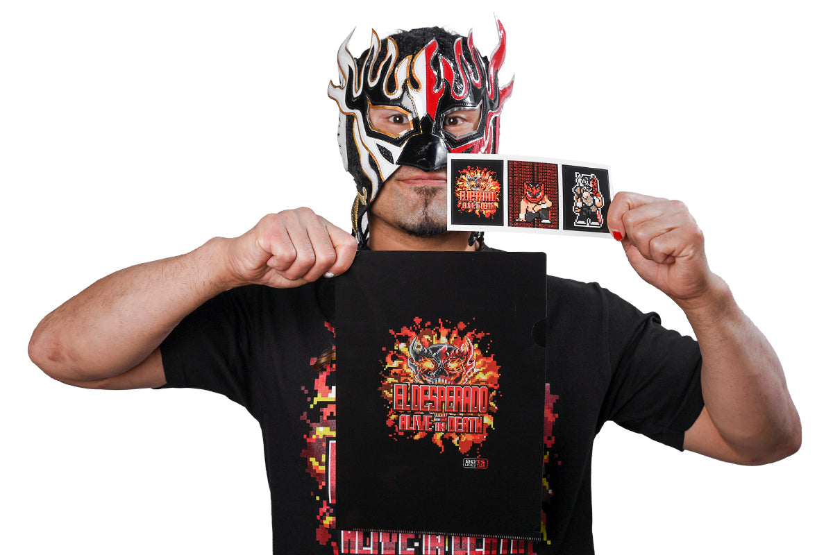 エル・デスペラード「dotswrestler」クリアファイル&ステッカー3枚1セット(ALIVE IN DEATH)