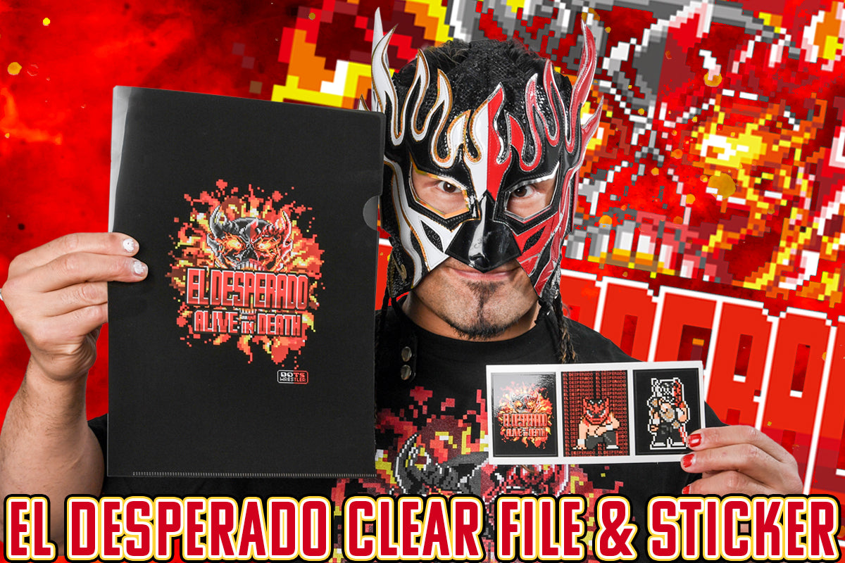 エル・デスペラード「dotswrestler」クリアファイル&ステッカー3枚1セット(ALIVE IN DEATH)