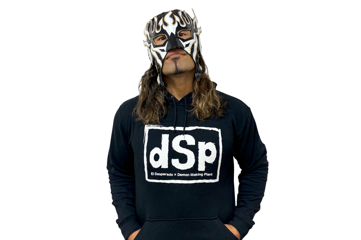 キン肉マンⅡ世コラボ エル・デスペラード&ケビンマスク プルオーバーパーカー(ブラック×ホワイト)