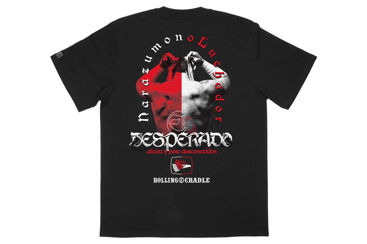 エル・デスペラード×ROLLING CRADLE コラボTシャツ(ブラック×ホワイト×レッド)