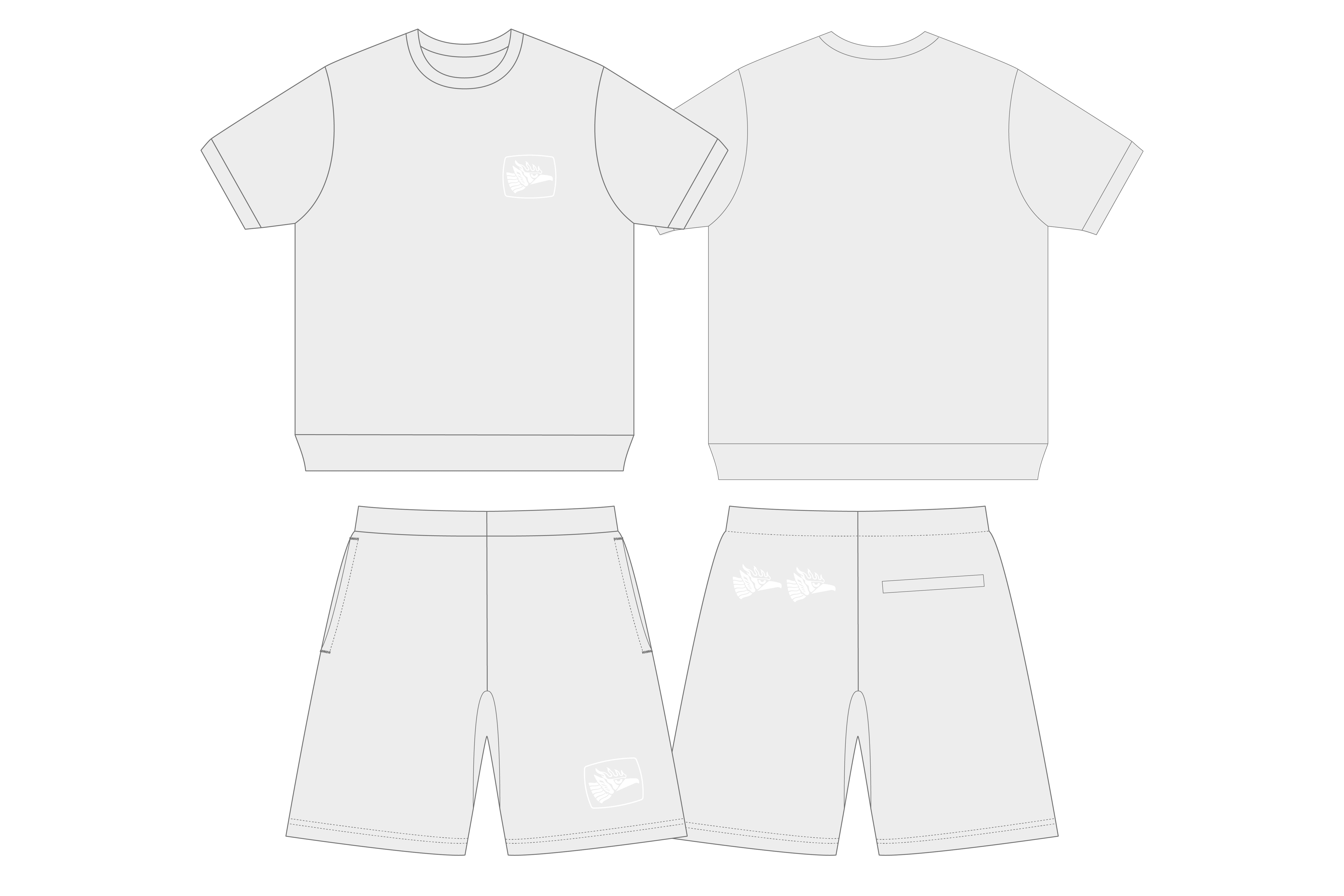 エル・デスペラード スウェットセットアップ(ショートスリーブ&ショーツ・アッシュ)