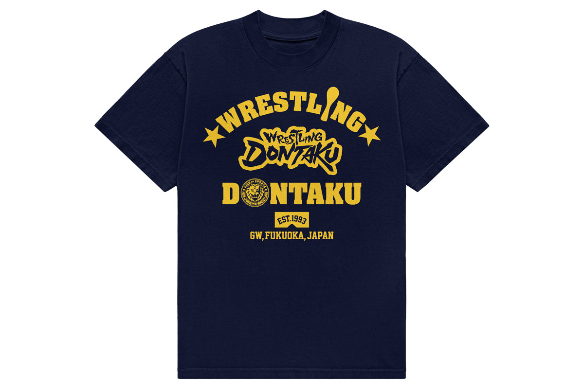 レスリング日本代表Tシャツ レスリングどんたく 2026 大会記念ドライTシャツ（ネイビー×イエロー）
