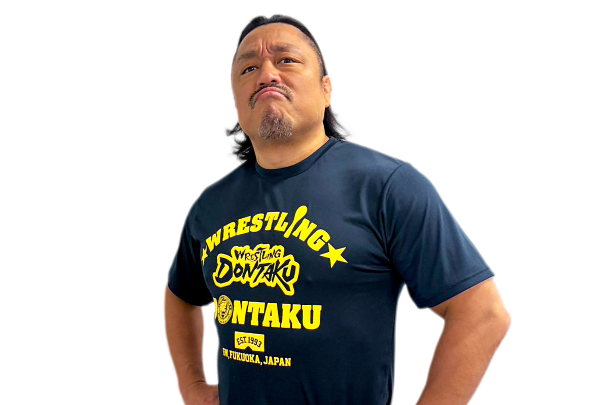 レスリングどんたく 2026 大会記念ドライTシャツ(ネイビー×イエロー)