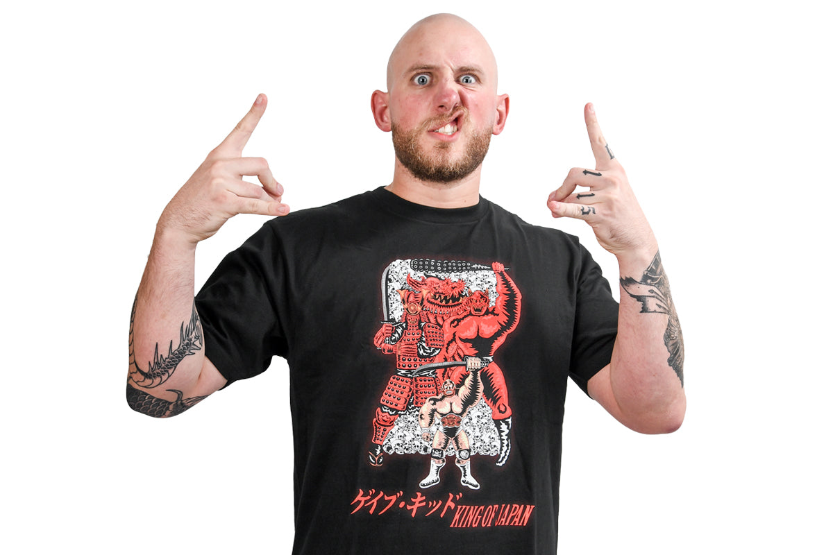 ゲイブ・キッド「KING OF JAPAN」イラストTシャツ(ブラック)
