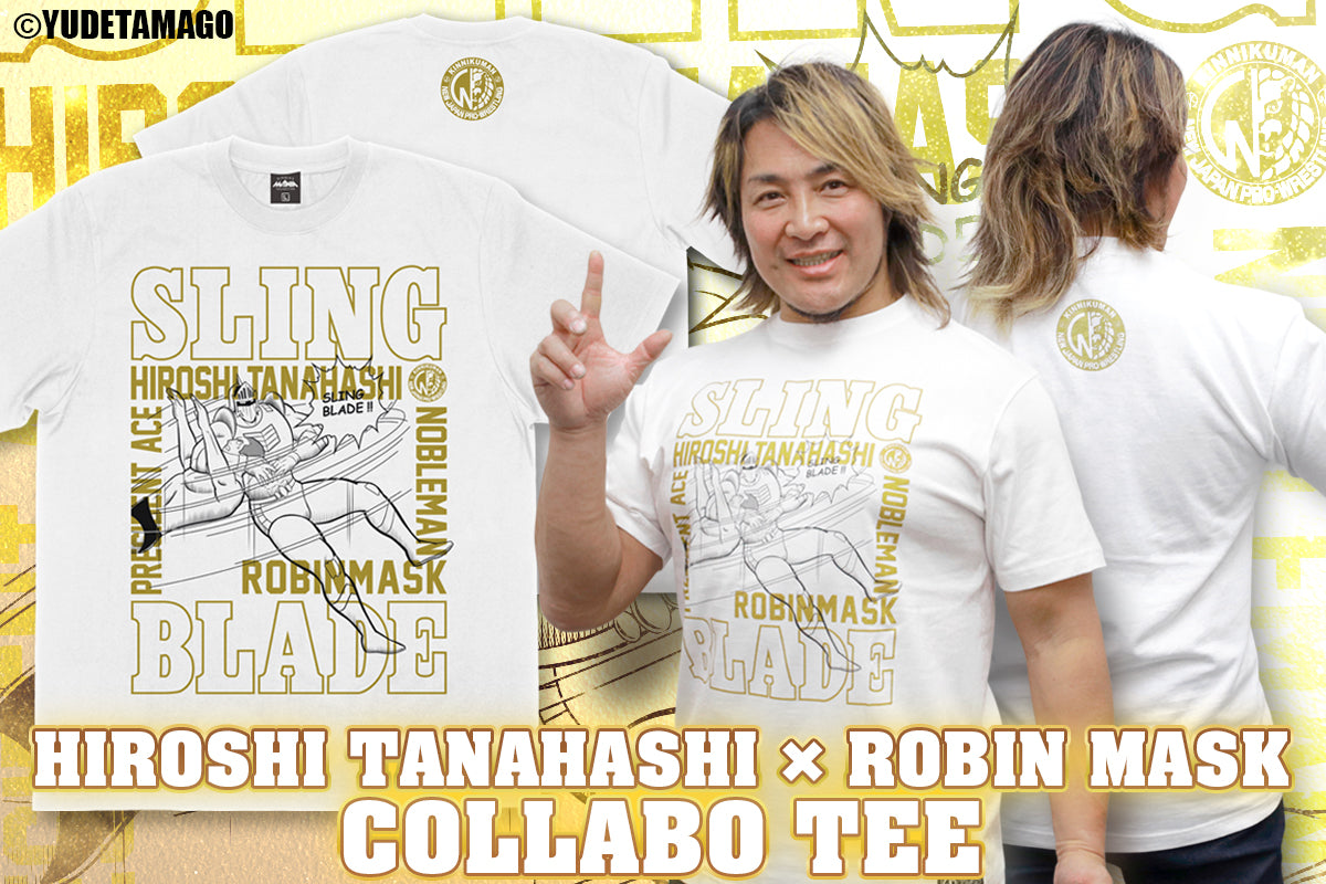 キン肉マンコラボ 棚橋弘至×ロビンマスク「SLING BLADE」Tシャツ(ホワイト)