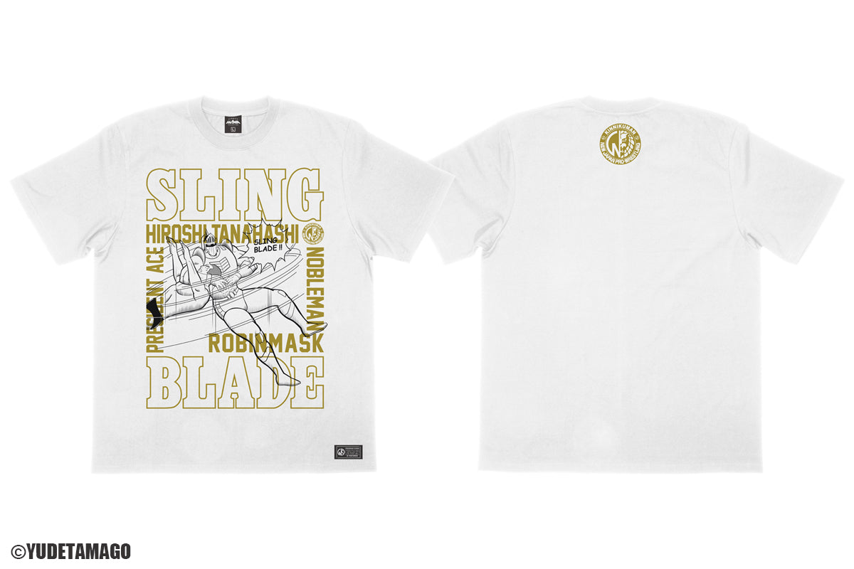 キン肉マンコラボ 棚橋弘至×ロビンマスク「SLING BLADE」Tシャツ(ホワイト)