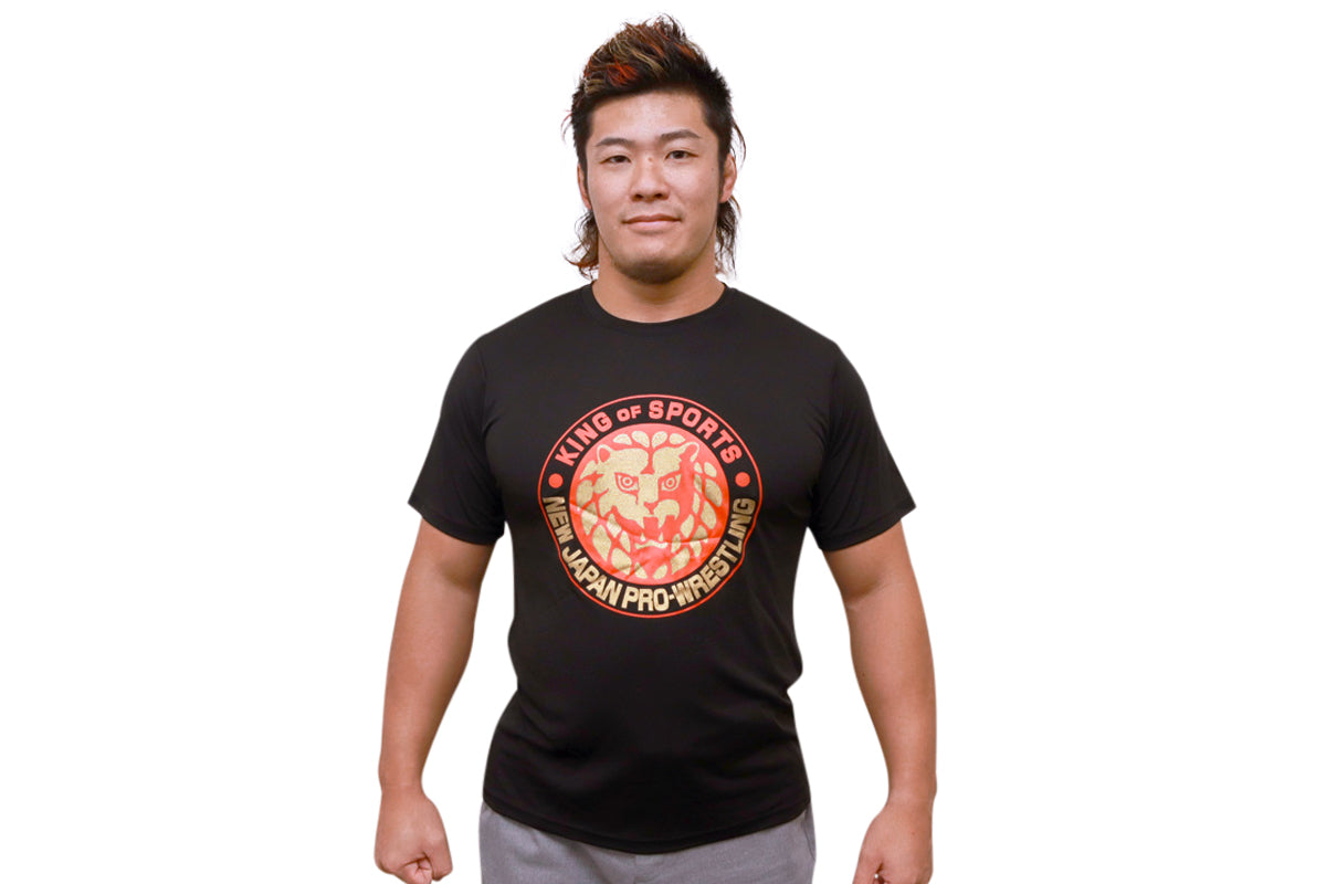 ライオンマーク ドライTシャツ(2025・ブラック×レッド×ゴールド)