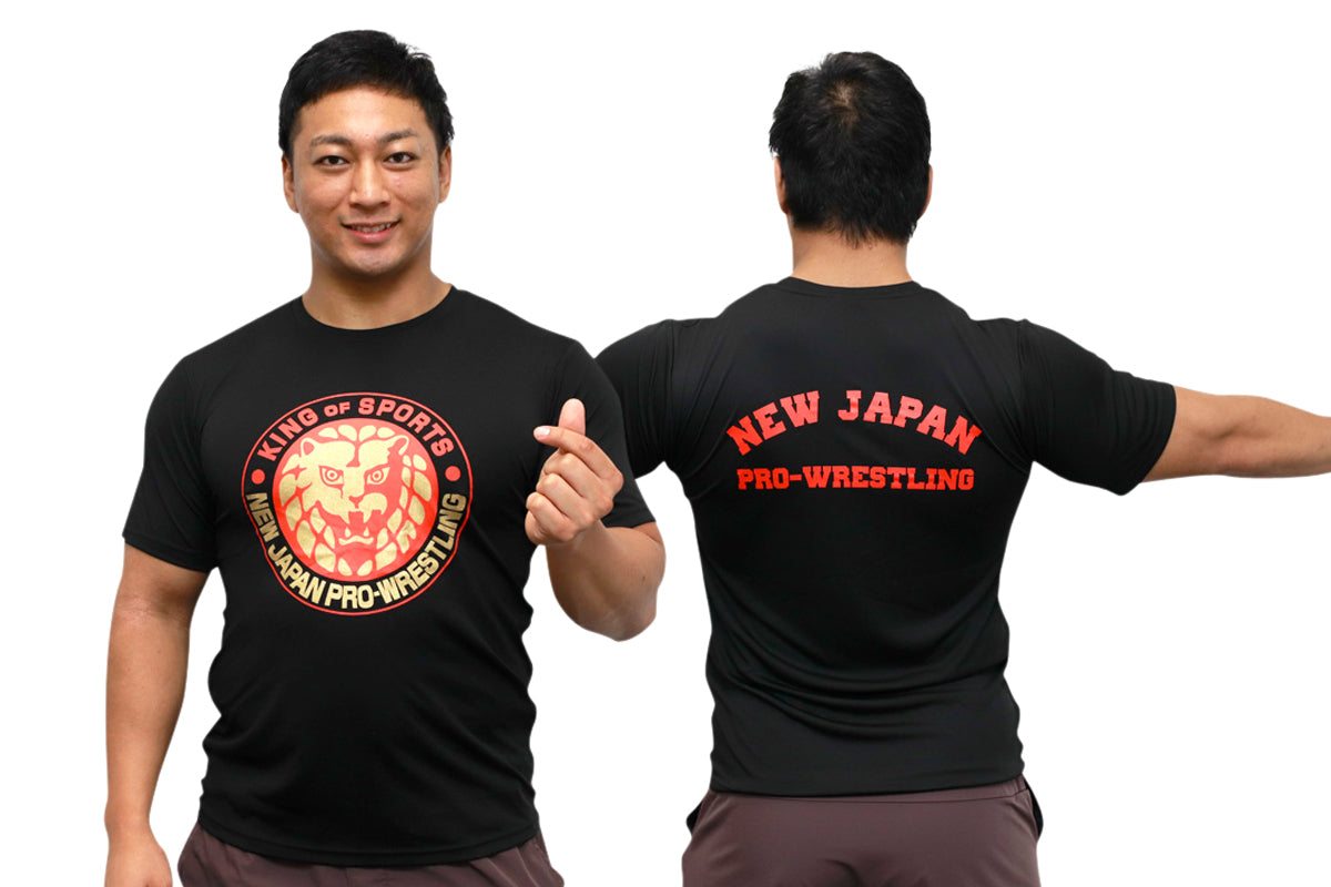 ライオンマーク ドライTシャツ(2025・ブラック×レッド×ゴールド)