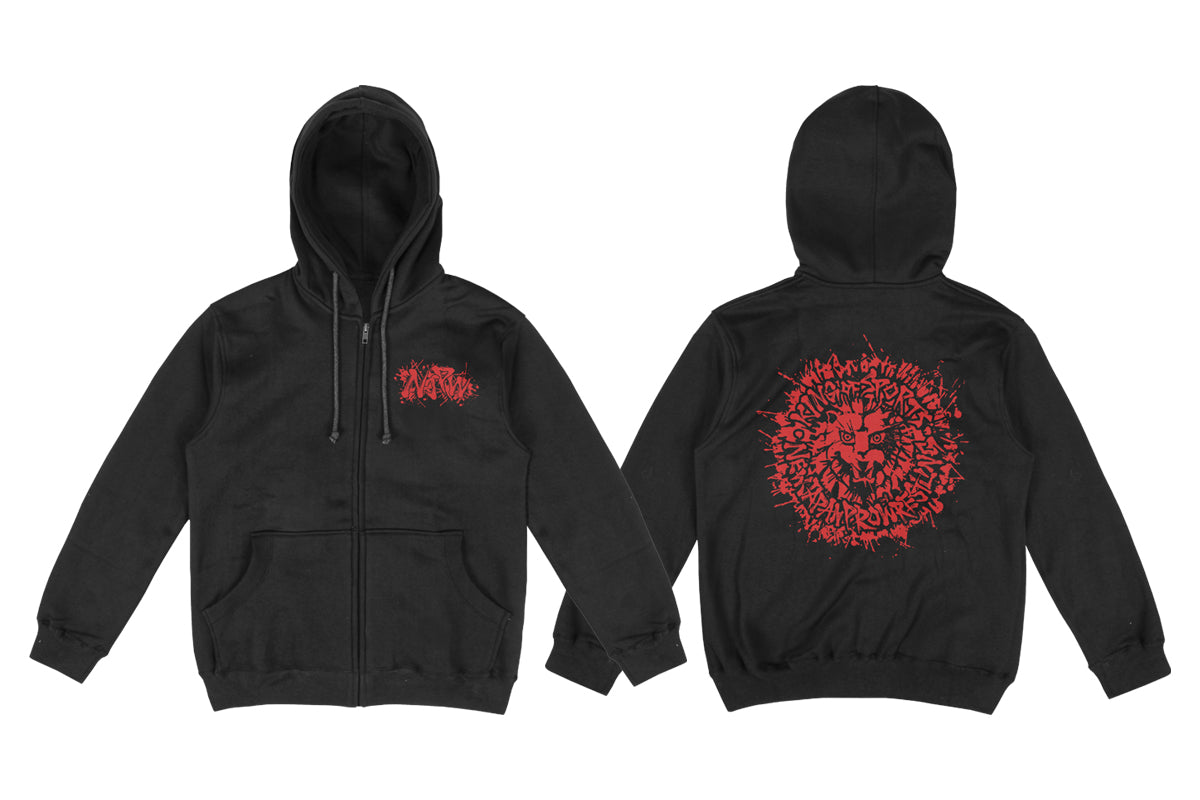 ライオンマーク ジップアップパーカー(2025・ブラック×レッド)