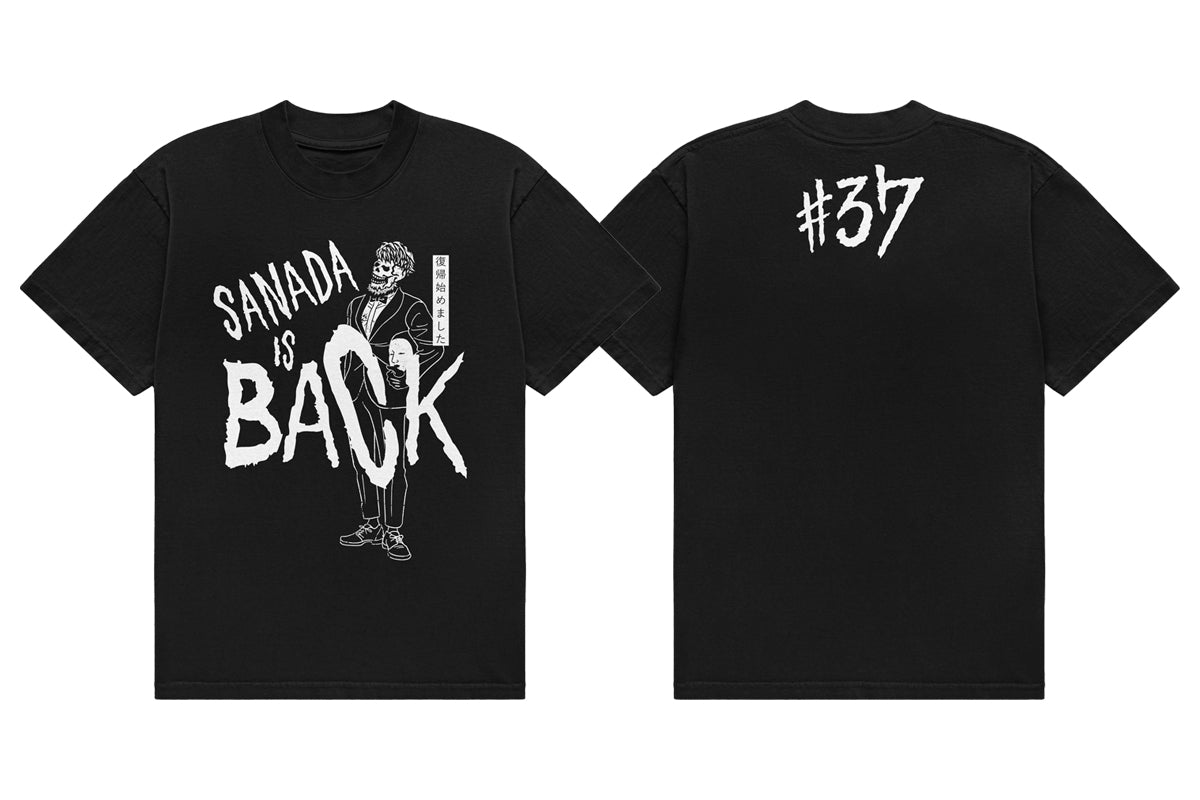 SANADA「SANADA IS BACK」Tシャツ(ブラック×ホワイト)