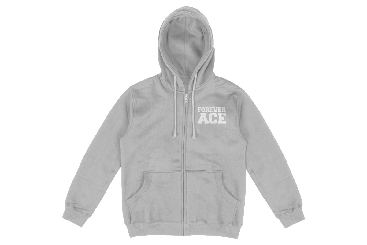 棚橋弘至「FOREVER ACE」ジップアップパーカー(ミックスグレー)