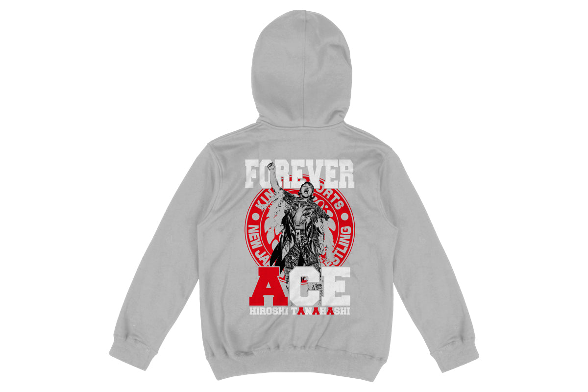 棚橋弘至「FOREVER ACE」ジップアップパーカー(ミックスグレー)