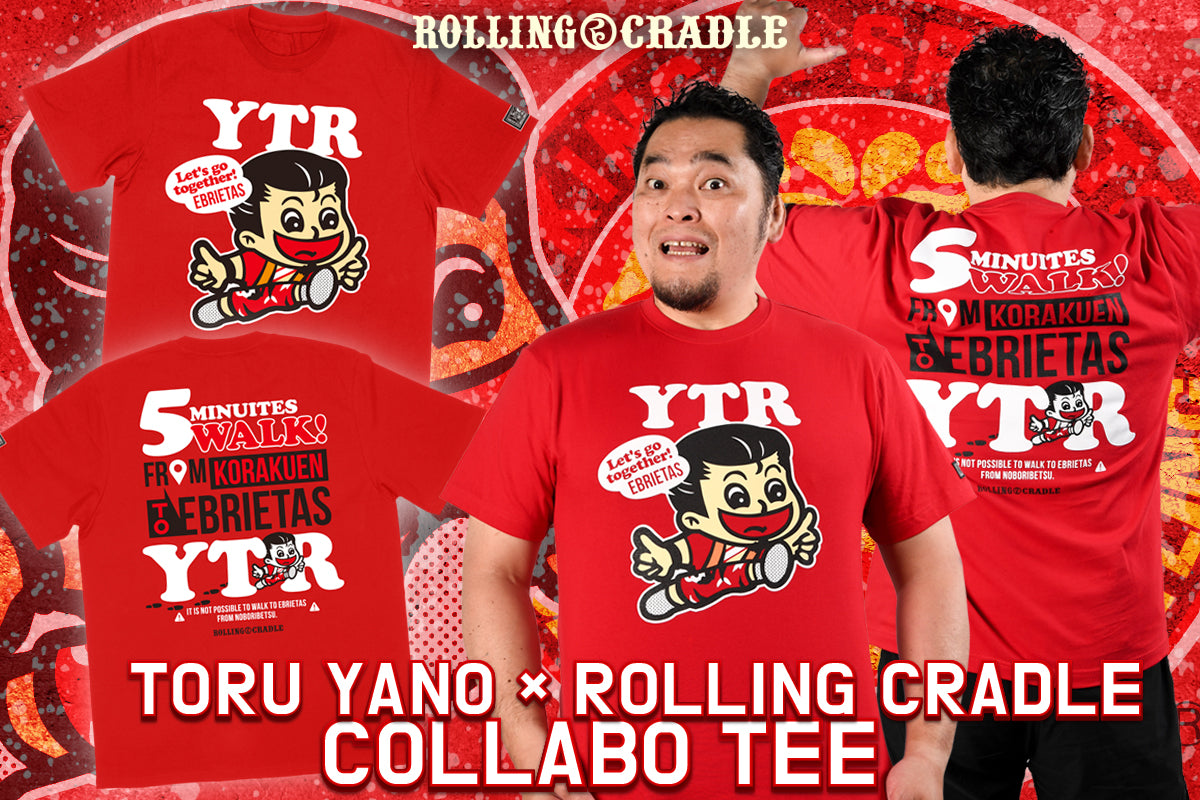 矢野通×ROLLING CRADLE コラボ「Let's go together!」Tシャツ(一面対抗戦限定カラー レッド/限定ステッカー付)