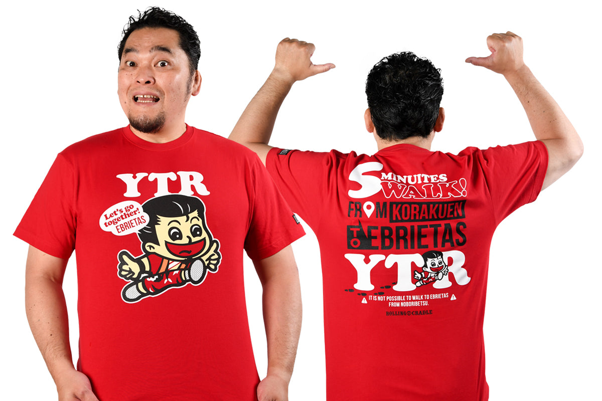 矢野通×ROLLING CRADLE コラボ「Let's go together!」Tシャツ(一面対抗戦限定カラー レッド/限定ステッカー付)