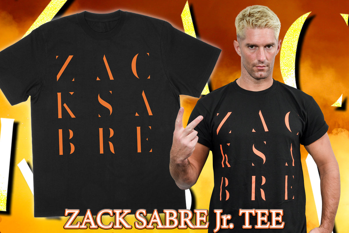 ザック・セイバー Jr.「ZACKSABRE」Tシャツ(ブラック×オレンジ)