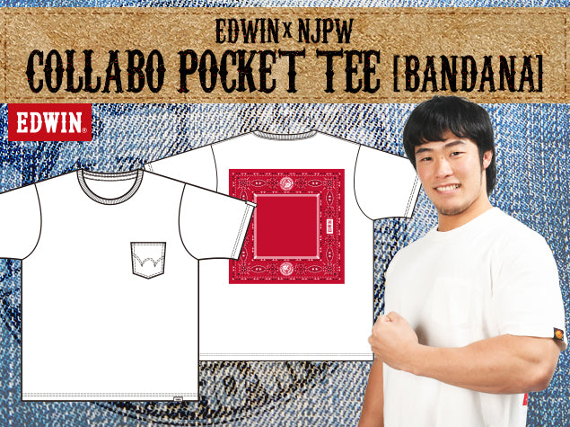 EDWIN×NJPW コラボ ポケットTシャツ(バンダナ柄)