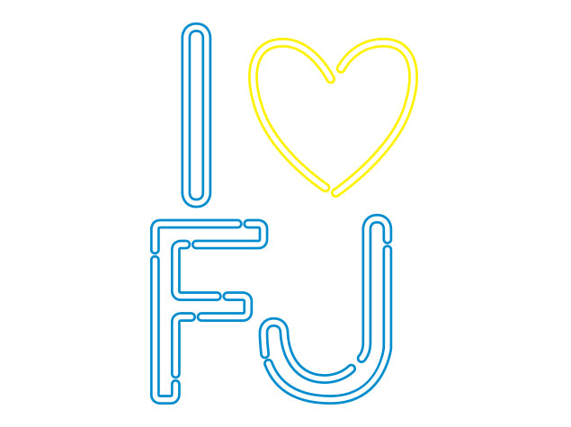 ジュース&フィンレー「I LOVE FJ」Tシャツ(ホワイト)