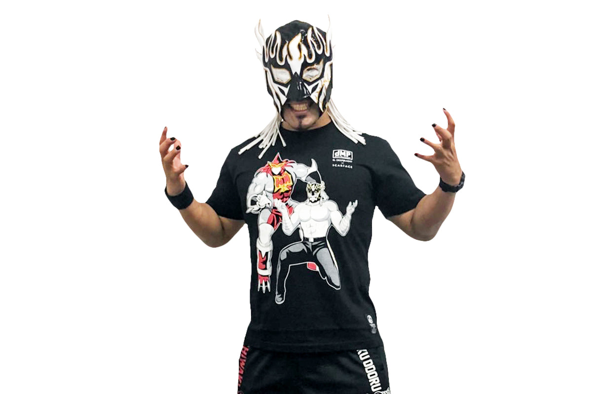 キン肉マンⅡ世 d.M.pコラボ エル・デスペラード×スカーフェイス Tシャツ