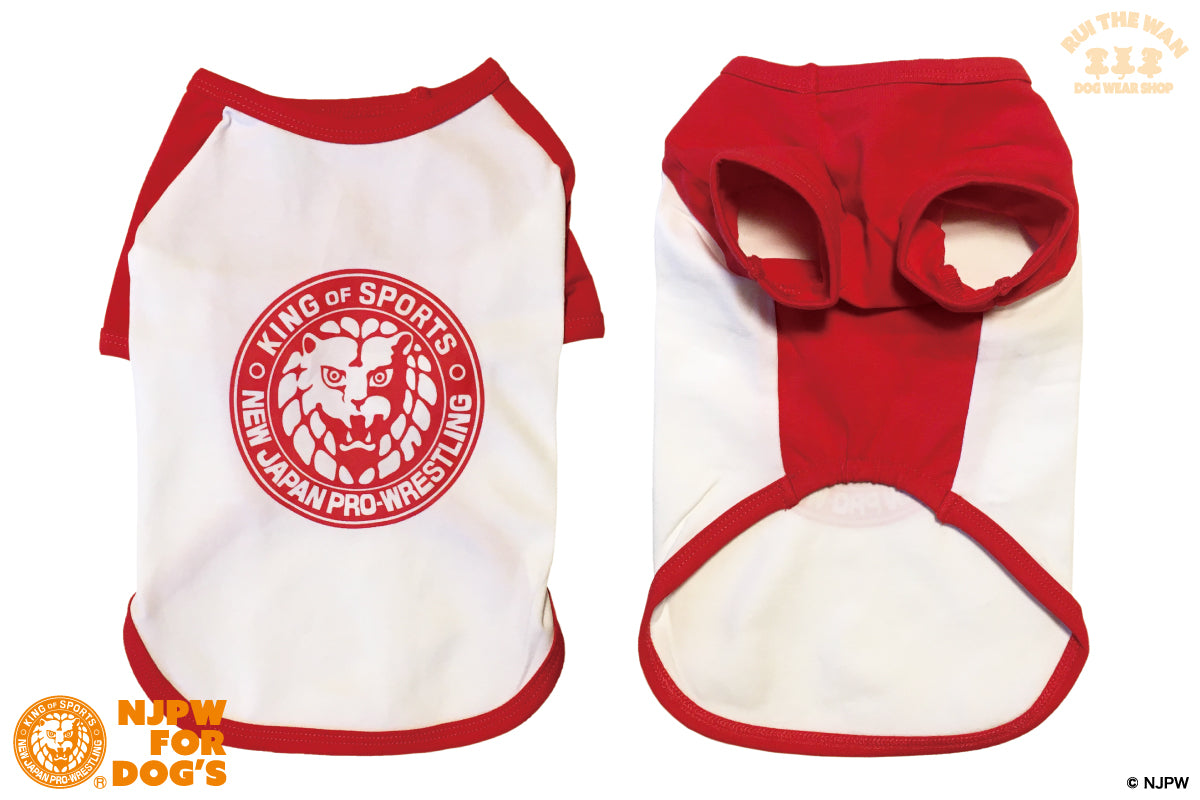 ドッグウェア ラグランTシャツ（袖有り/レッド）