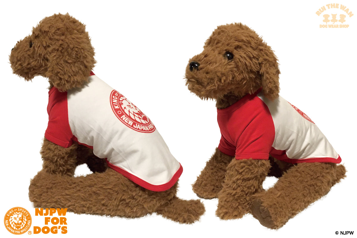 ドッグウェア ラグランTシャツ(袖有り/レッド)