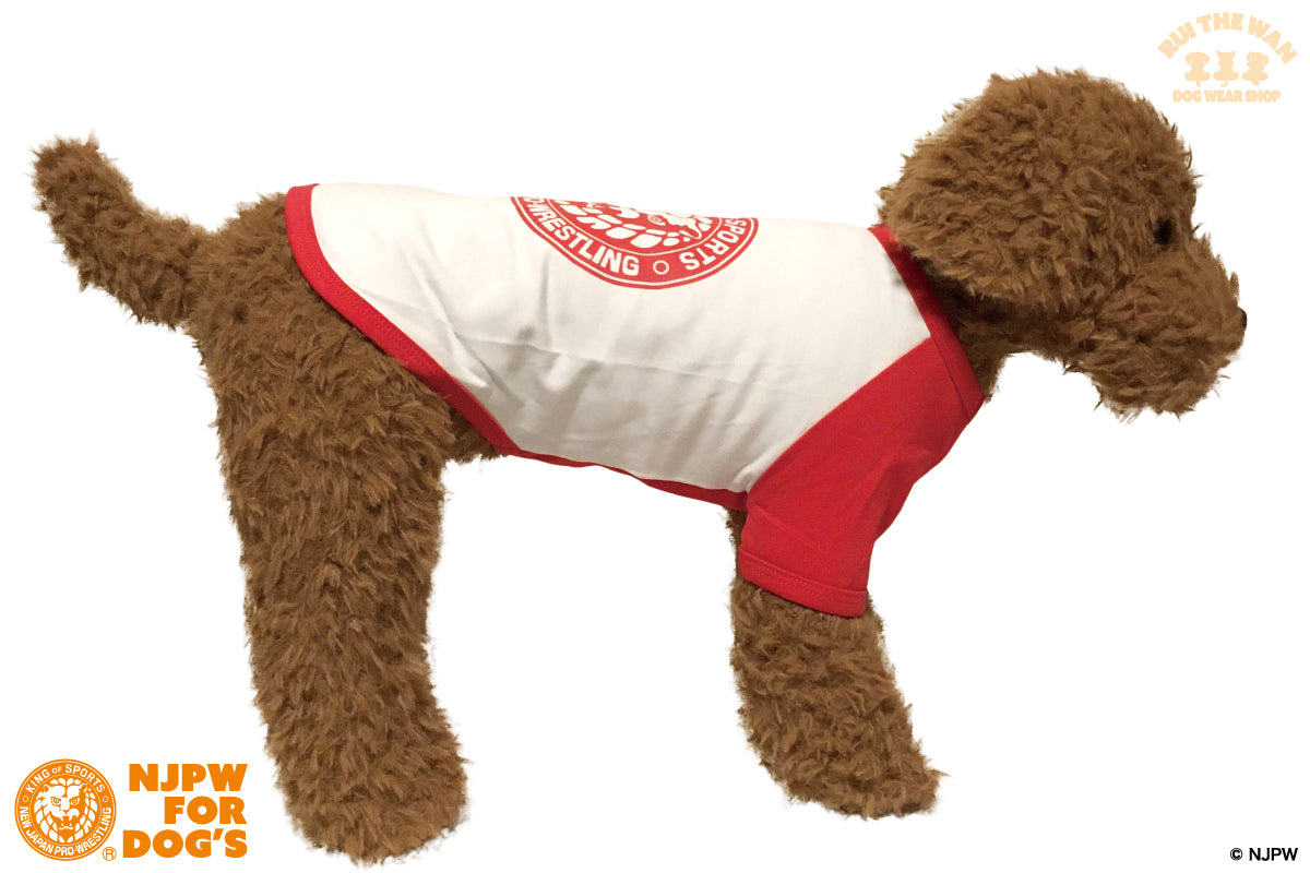 ドッグウェア ラグランTシャツ(袖有り/レッド)