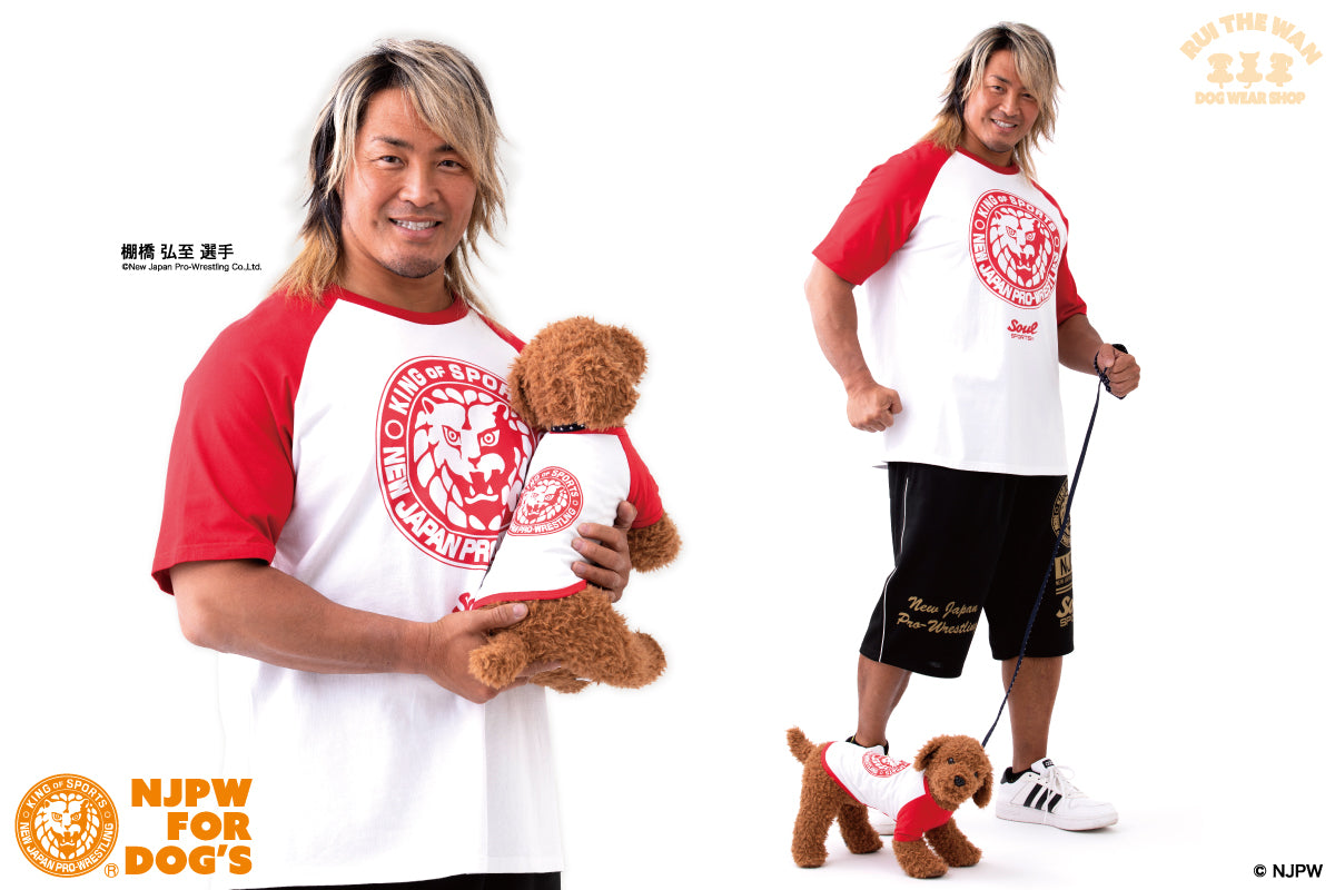 ドッグウェア ラグランTシャツ(袖有り/レッド)