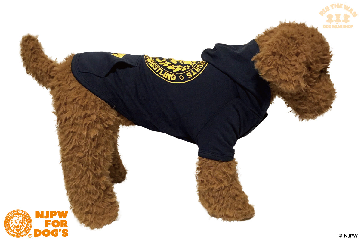 ドッグウェア パーカー(袖有り/ネイビー×イエロー)