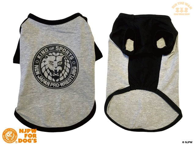 ドッグウェア ラグランTシャツ(袖有り/グレー×ブラック)