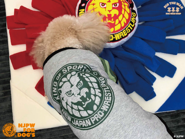 ドッグウェア ラグランTシャツ(袖有り/グレー×カモフラ)