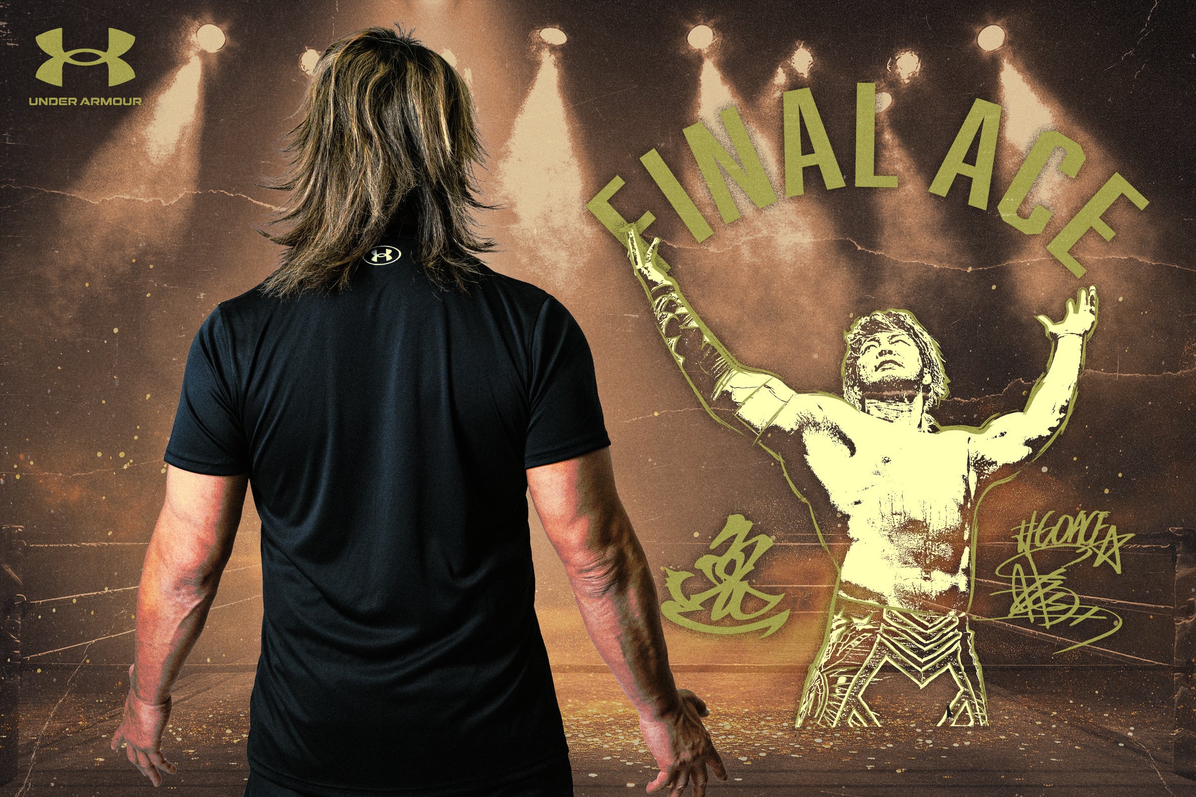 UA 棚橋弘至 FINAL ACE GRAPHIC Tシャツ（ブラック）