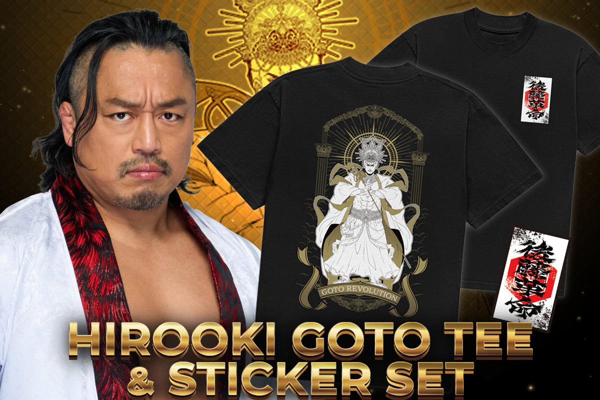 後藤洋央紀「福の神」Tシャツ＆「後朱印」ステッカーセット