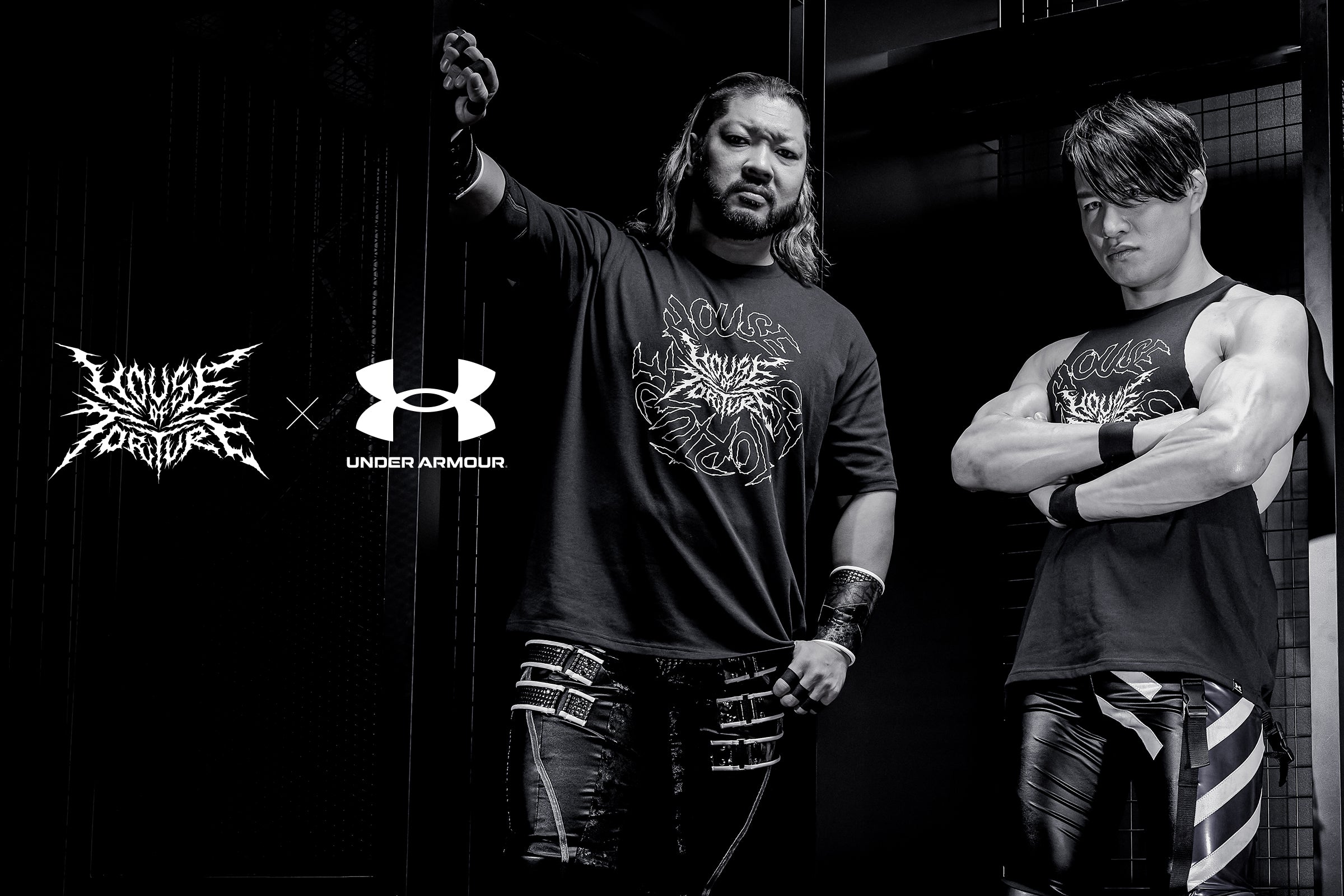 新日本プロレスHOUSEOFTORTURE×アンダーアーマーコラボセットアップ UA HOUSE OF TORTURE 3レイヤー パンツ