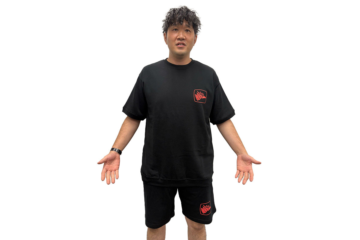 エル・デスペラード スウェットセットアップ（ショートスリーブ＆ショーツ・ブラック）