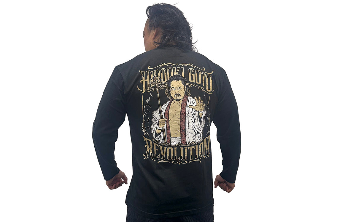 SCHOTT 背中/胸/袖プリントロングTシャツ王冠百合マークヴィンテージ 11月下旬以降お届け】後藤洋央紀 ロングスリーブ
