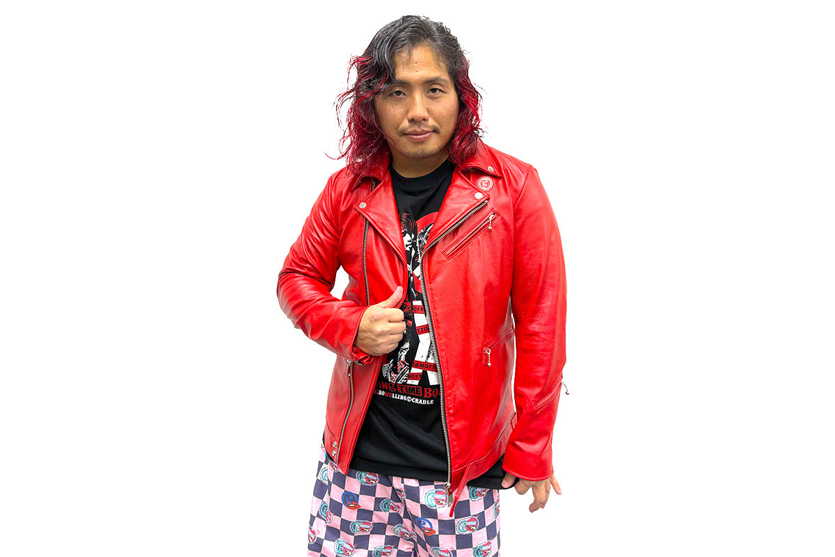 【3月上旬以降お届け】高橋ヒロム&ROLLING CRADLE PRODUCE 15thANNIVERSARY COLLABORATION ライダースジャケット（レッド）