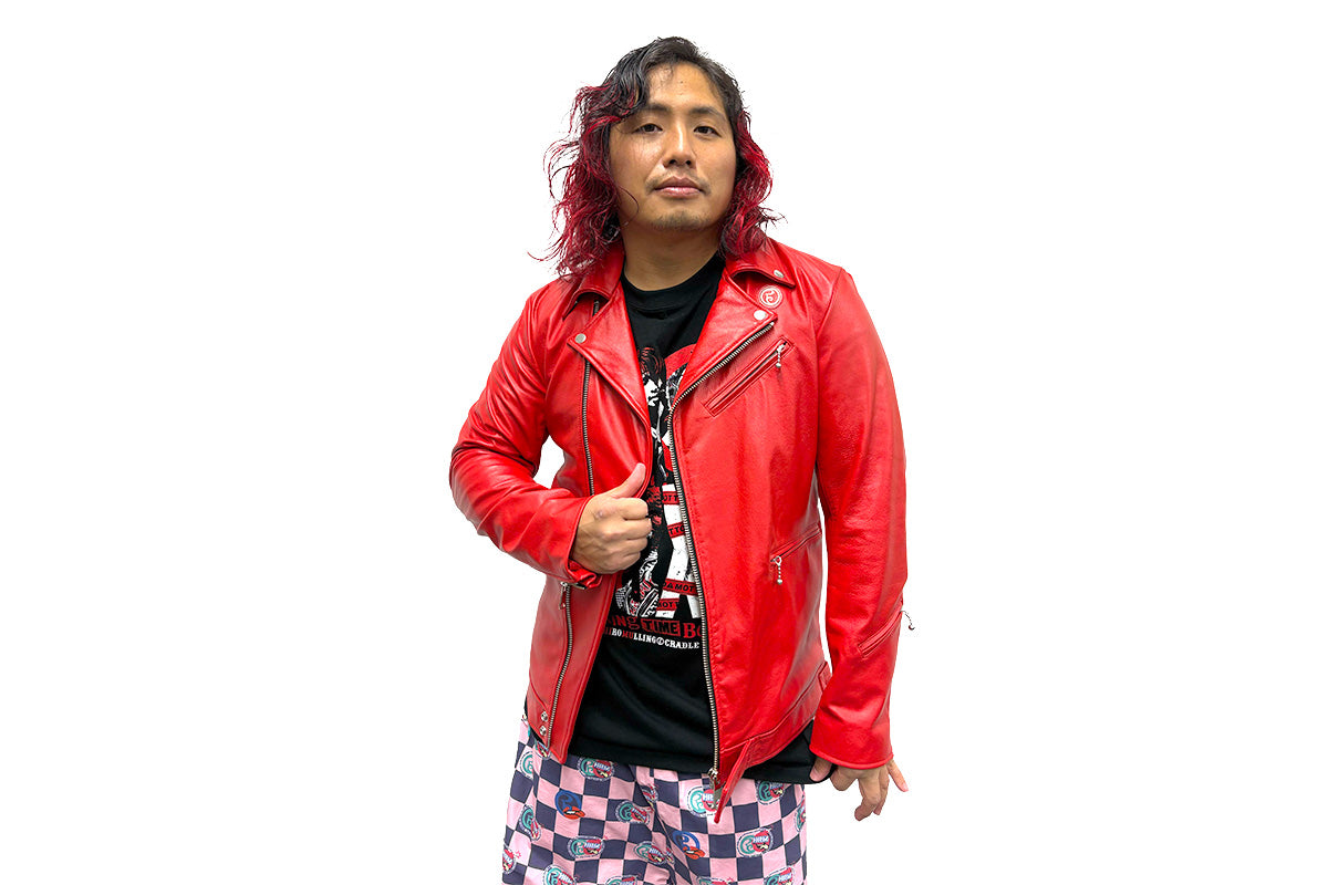 【3月上旬以降お届け】高橋ヒロム&ROLLING CRADLE PRODUCE 15thANNIVERSARY COLLABORATION ライダースジャケット（レッド）