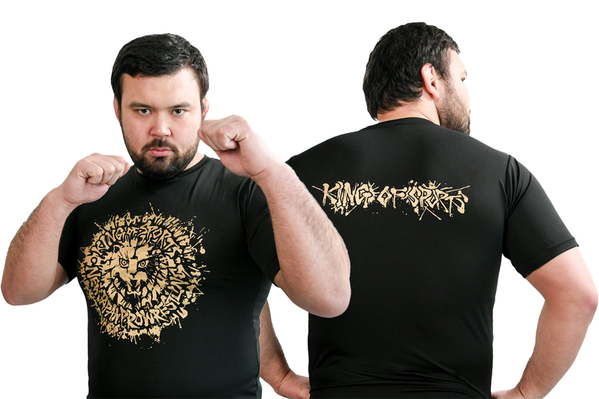 ライオンマーク ドライTシャツ（2026・ブラック×ゴールド）