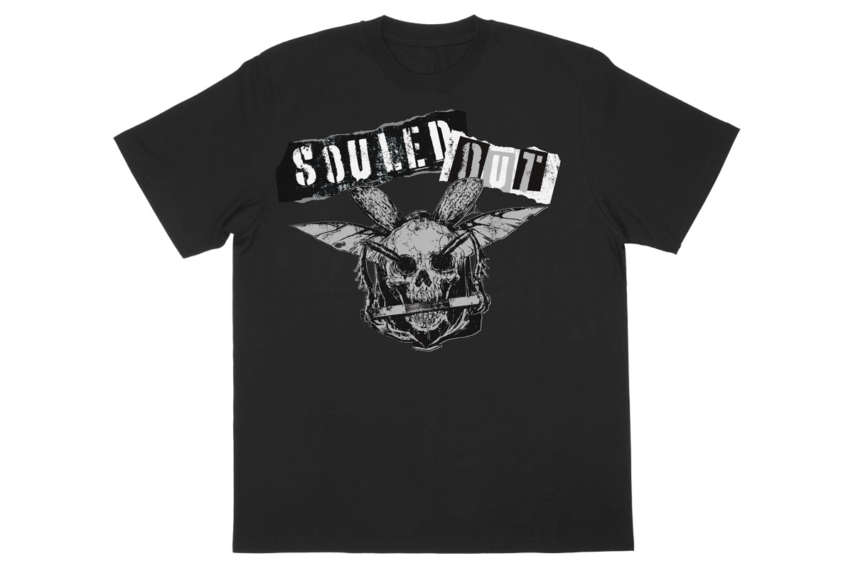 成田蓮「SOULED OUT」Tシャツ（ブラック×シルバー）